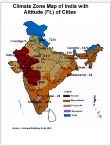 Climatic zone map of India